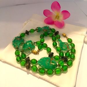 Murano Glass Beads Necklace. Made in Italy. New.